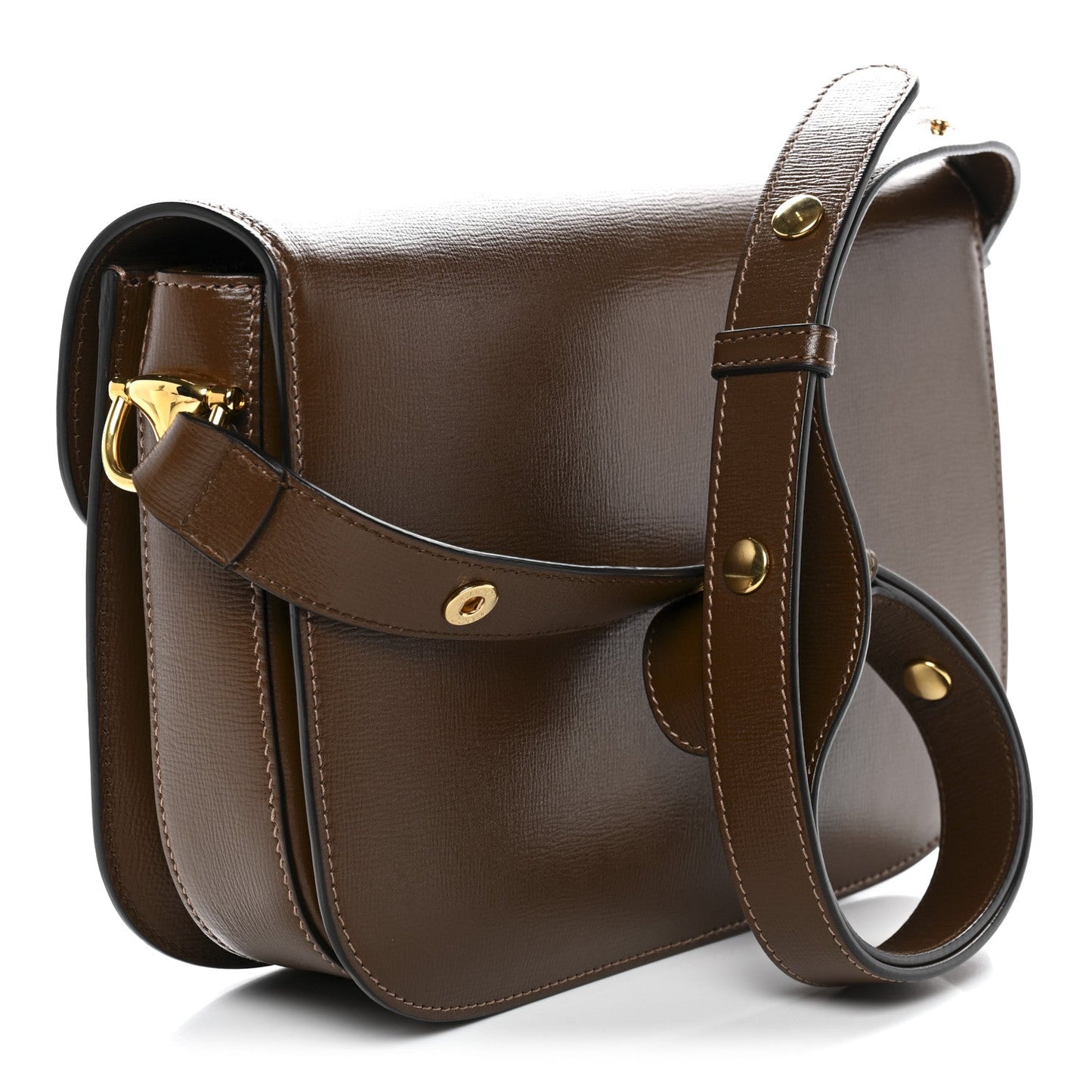 Azalea Calfskin Horsebit 1955 Shoulder Bag Brown Sugar