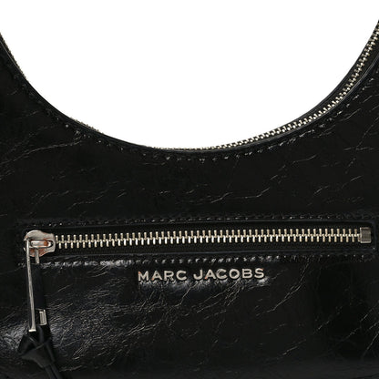Crinkled Calfskin Crusier Crescent Bag Black