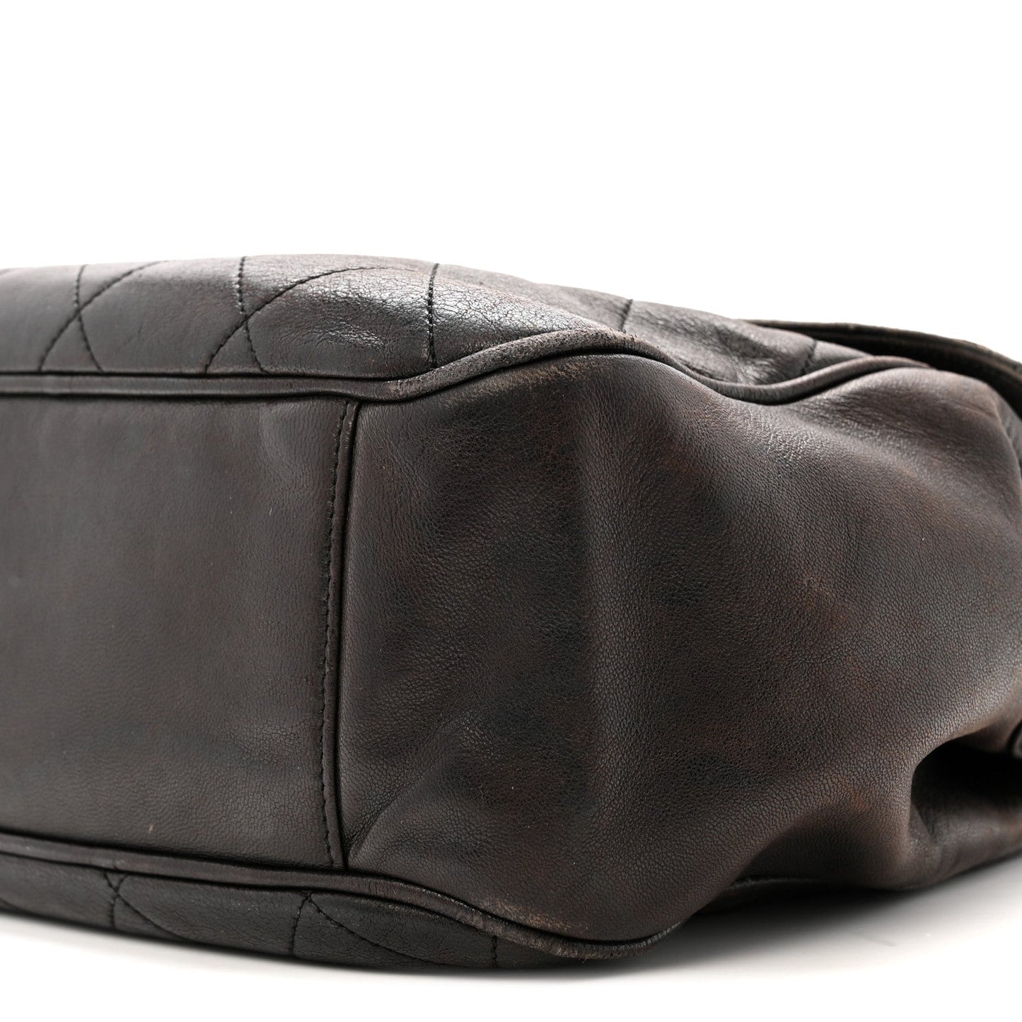Lambskin Quilted Flap Shoulder Bag Black