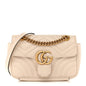 Calfskin Matelasse Mini GG Marmont Shoulder Bag White