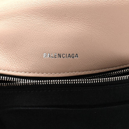 Nappa Calfskin Quilted Touch B Puffy Clutch Light Beige