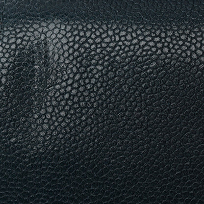 Metallic Caviar Quilted Jumbo Double Flap Dark Blue