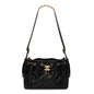 Shiny Crumpled Calfskin Quilted Mini Chanel 25 Handbag Black