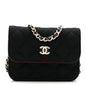 Jersey Quilted Micro Mini Flap Black