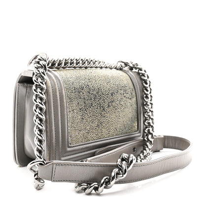 Galuchat Stingray Small Boy Flap Silver