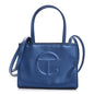 Metallic Vegan Leather Small Shopping Bag Cobalt