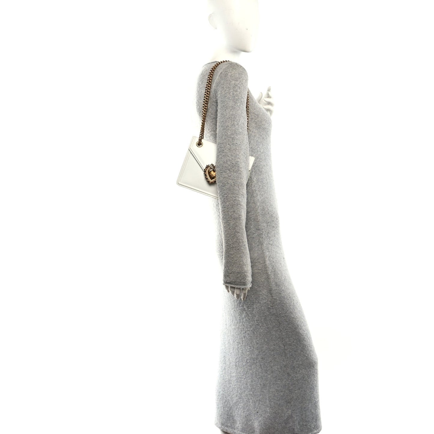 Smooth Calfskin Mini Devotion Envelope Bag White