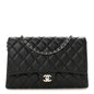 Caviar Quilted Clutch With Chain Flap Black
