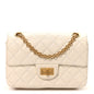Aged Calfskin Quilted 2.55 Reissue Mini Flap White