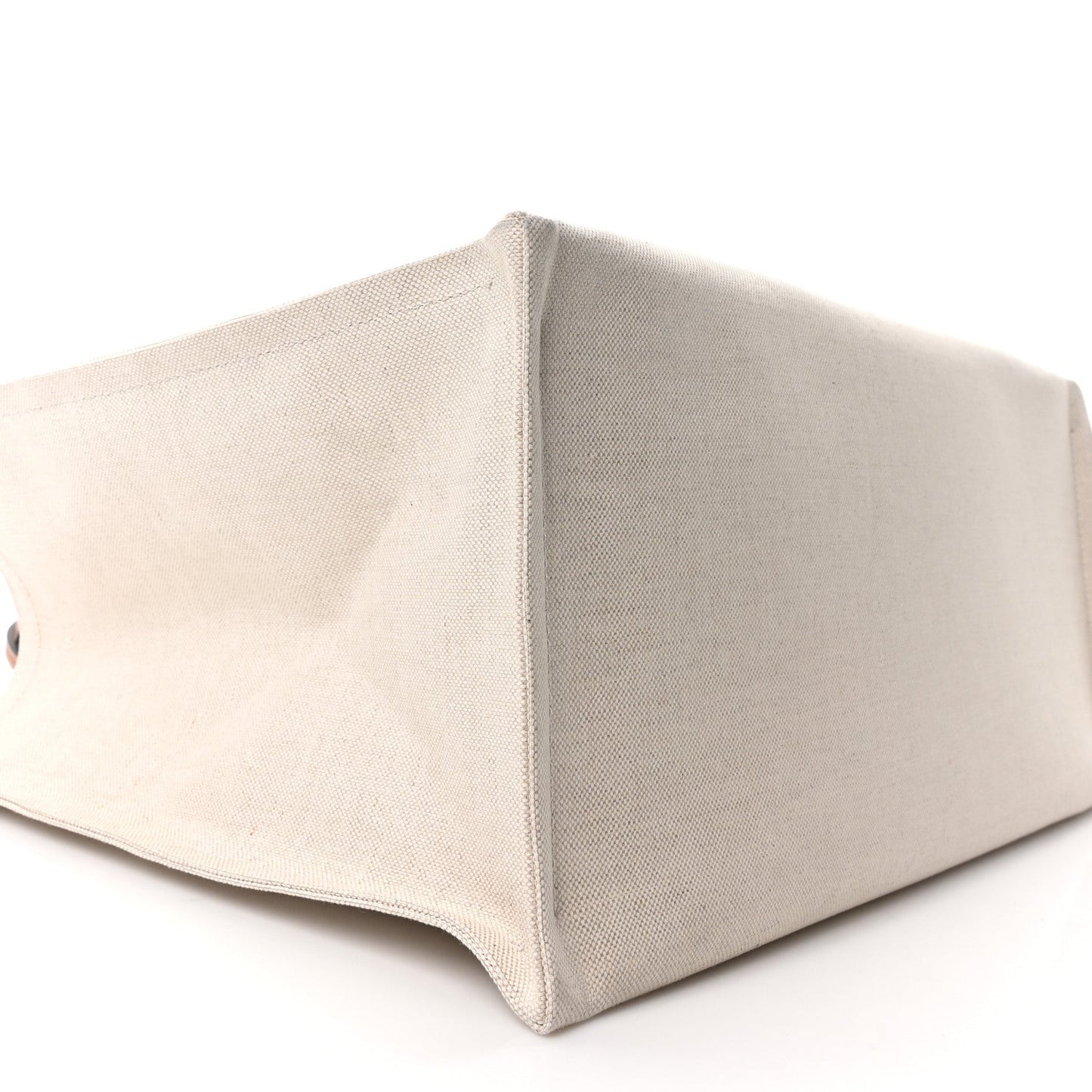 Canvas Calfskin Logo Maxi Tote Bag Beige Light Brown