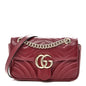 Calfskin Matelasse Mini GG Marmont Shoulder Bag Rosso Ancora