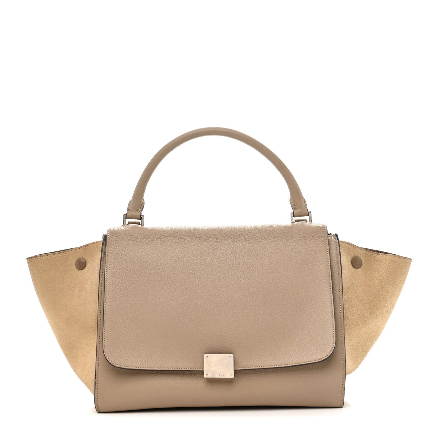 Drummed Calfskin Suede Medium Trapeze Dune