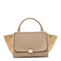 Drummed Calfskin Suede Medium Trapeze Dune