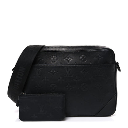 Calfskin Monogram Shadow Duo Messenger Black