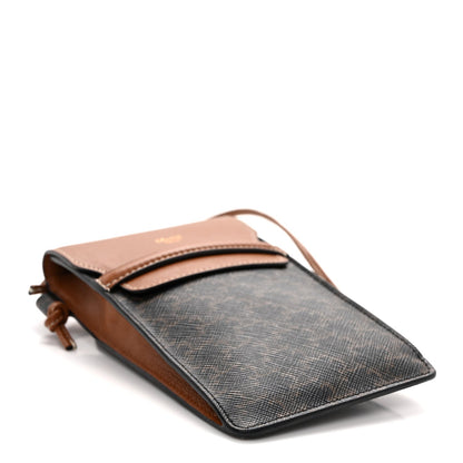 Triomphe Canvas Lambskin Phone Pouch With Flap Tan