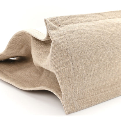 Linen Calfskin Small Rive Gauche Tote Greggio Natural