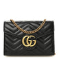 Calfskin Matelasse GG Marmont Chain Wallet Black