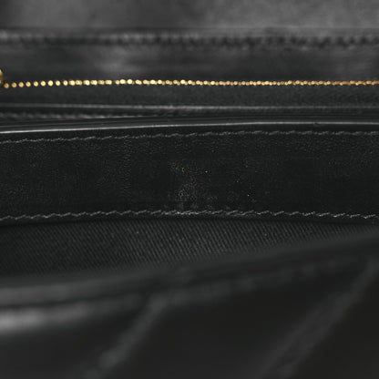 Calfskin Diagonal Quilted Jackhammer 24 Shoulder Bag Black