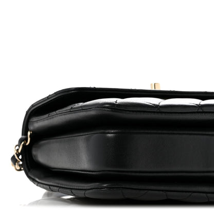 Lambskin Quilted Small Trendy CC Dual Handle Flap Bag Black