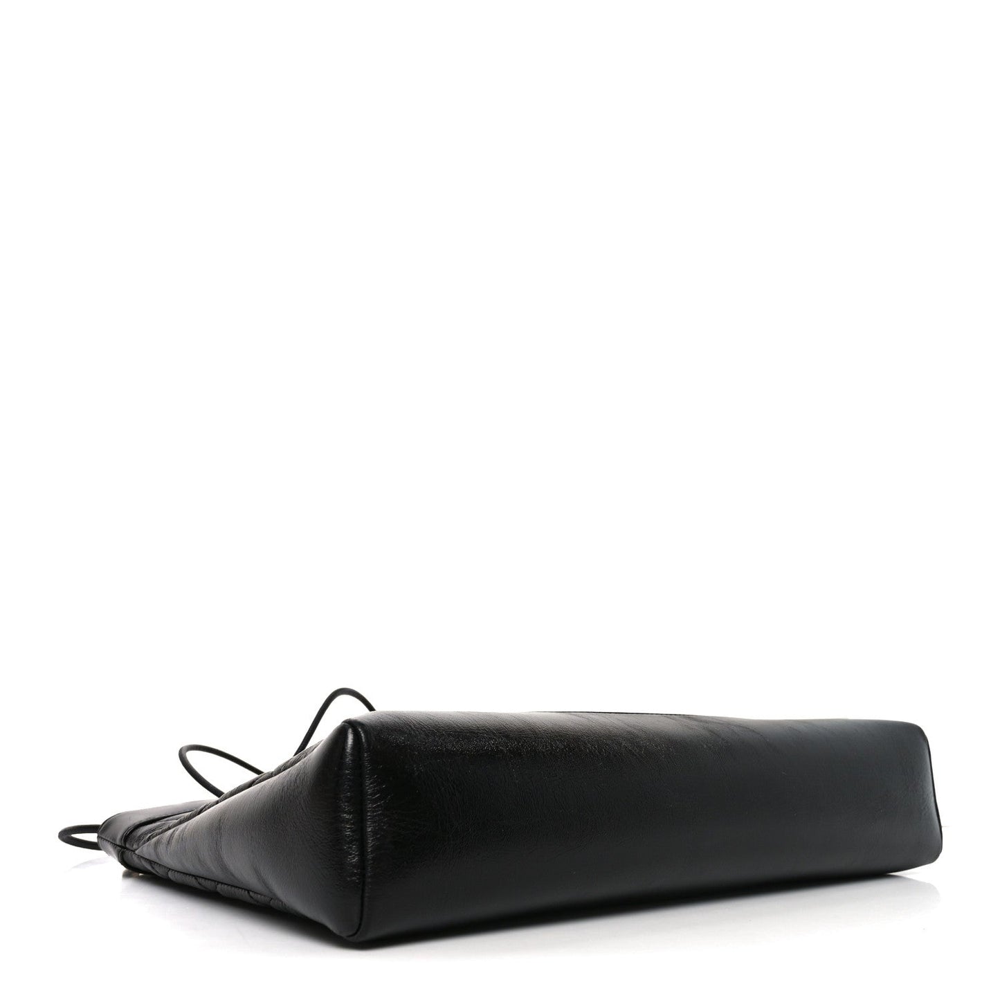Shiny Lambskin Quilted 31 Shopping Bag Black