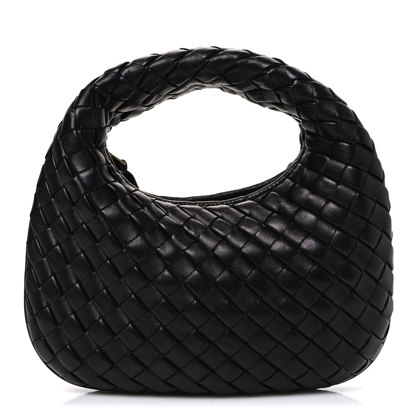 Nappa Intrecciato Baby Veneta Hobo Black
