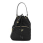 Re-Nylon Saffiano Duet Bucket Crossbody Bag Black