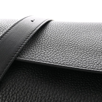 Grained Calfskin Large Puzzle Bag Black