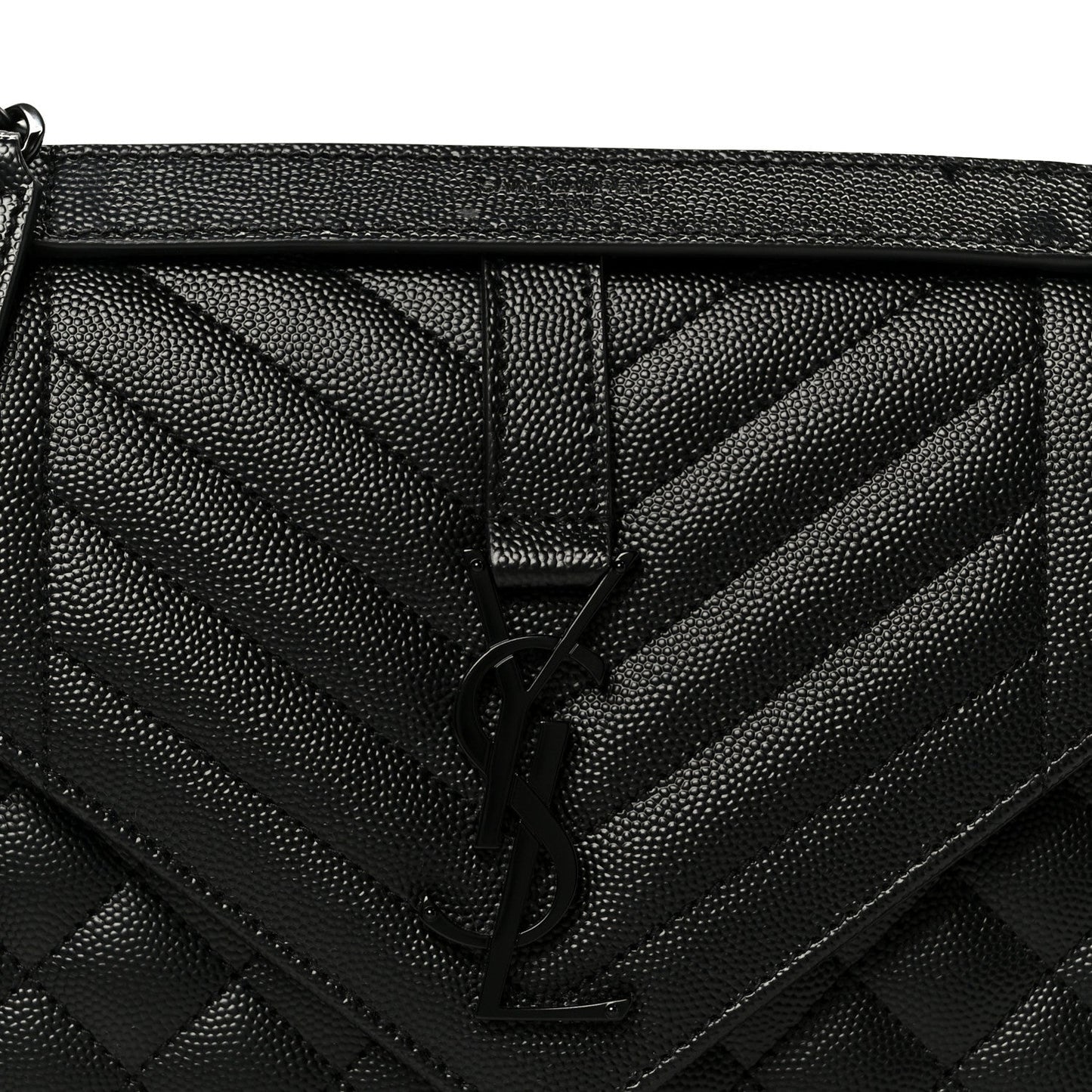 Grain De Poudre Textured Mixed Matelasse Triquilt Medium Monogram Monochrome Satchel Black