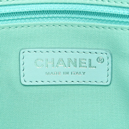 Shaded Calfskin Small Deauville Tote Light Green Turquoise Purple
