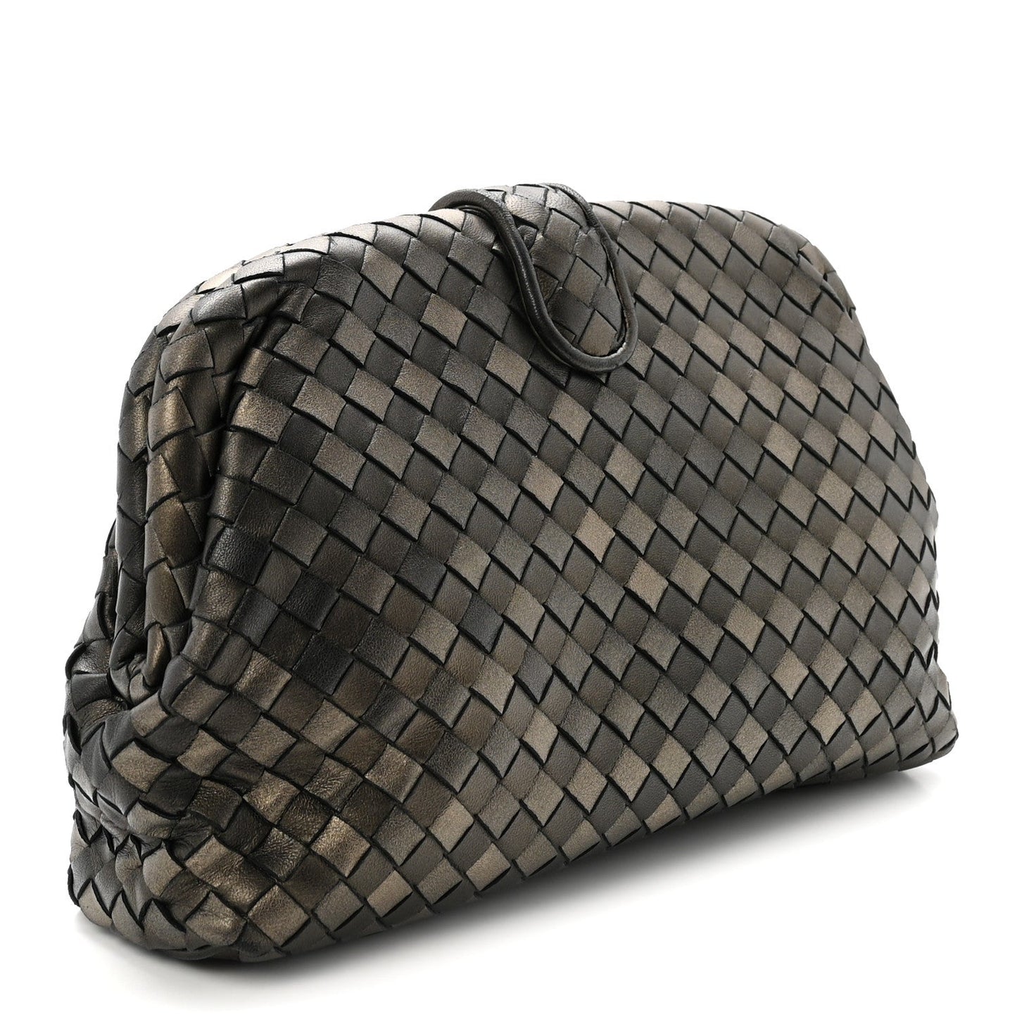 Nappa Intrecciato The Lauren 1980 Clutch Dark Gold