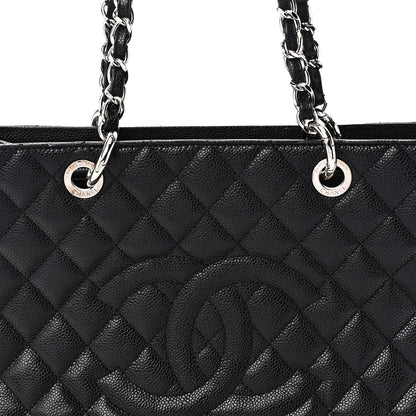 Caviar Quilted Grand Shopping Tote GST Black