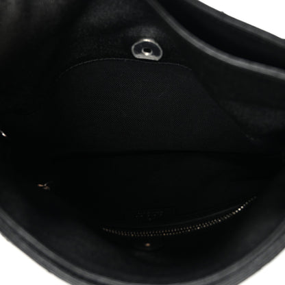 Sakai Be Green Calfskin Diagonal Stitched Small Blondie Tote  Black
