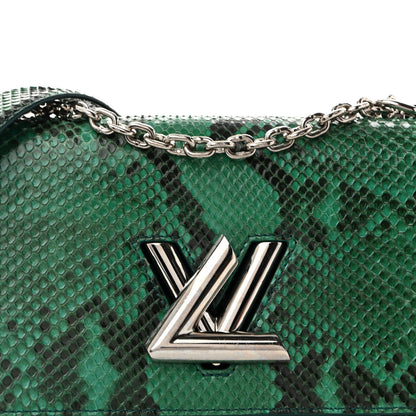 Snakeskin Twist Shoulder Bag MM Green