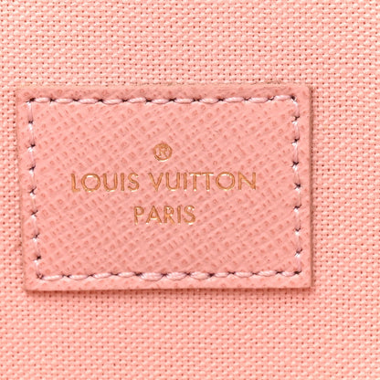 Damier Azur Pochette Felicie Chain Wallet Rose Ballerine