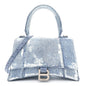 Nappa Denim Printed Small Hourglass Top Handle Bag Denim Blue