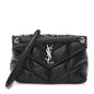 Lambskin Quilted Small Loulou Puffer Monogram Chain Satchel Black