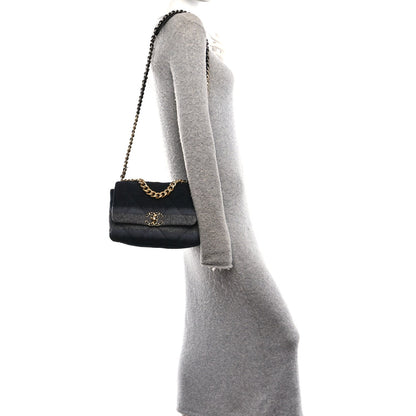 Wool Quilted Medium Chanel 19 Flap Black Grey