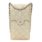 Metallic Caviar Quilted Classic Phone Holder Gold