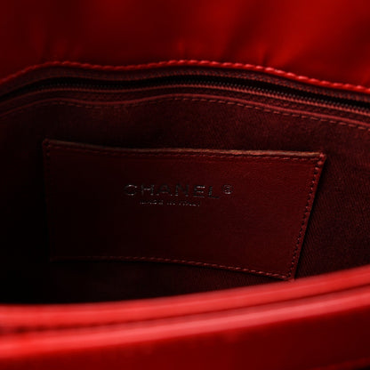 Patent Quilted Large Just Mademoiselle Bowling Bag Red
