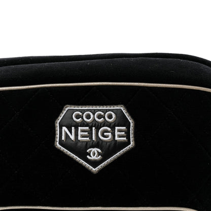 Velvet Quilted Coco Neige Waist Bag Black