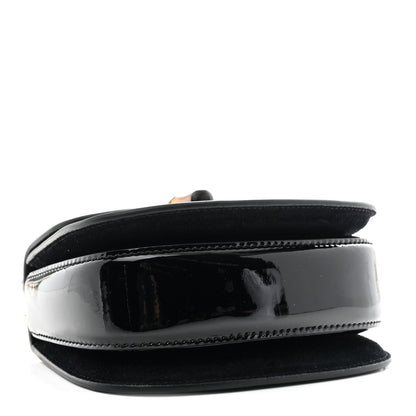 Patent Crystal Mini Bamboo 1947 Top Handle Chain Bag Black
