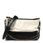Aged Calfskin Quilted Small Gabrielle Hobo Black White