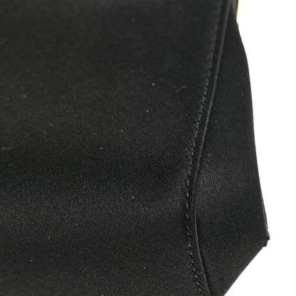 Satin Small Marlene Chain Clutch Black