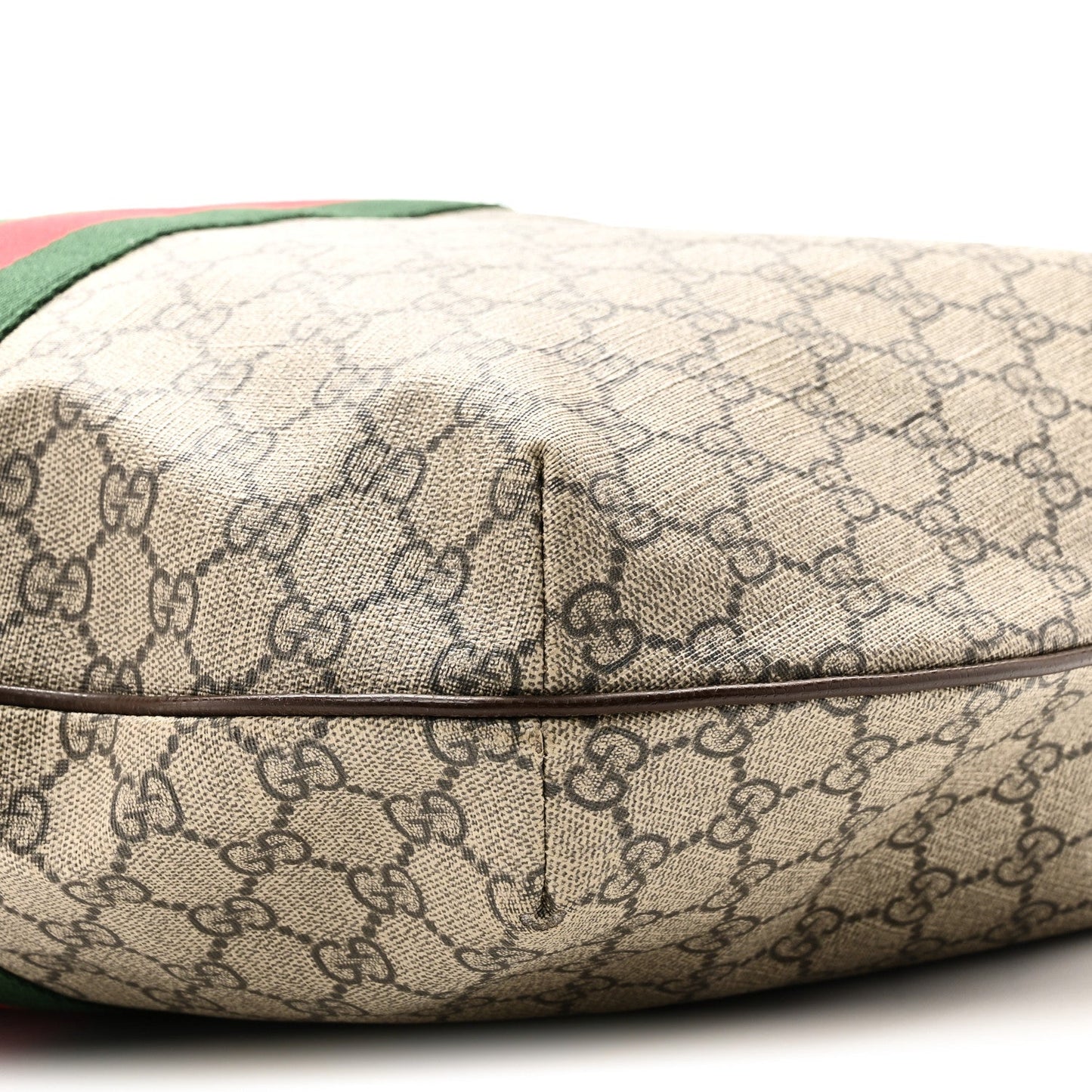GG Supreme Monogram Web Ophidia Half Moon Hobo Brown