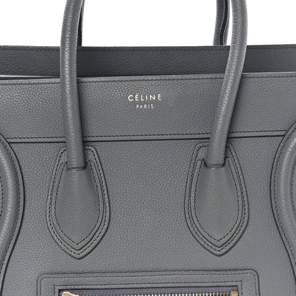 Baby Drummed Calfskin Micro Luggage Kohl