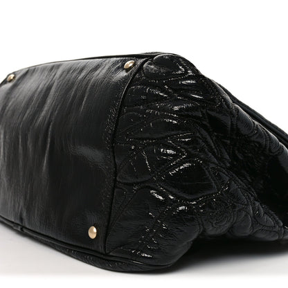 Vinyl Rodeo Accordion Flap Bag Black