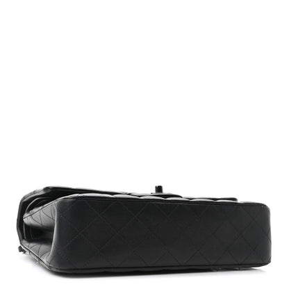 Lambskin Quilted Medium Double Flap So Black