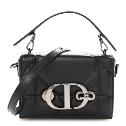 Lambskin Maxi Cannage Small 30 Montaigne Chain Top Handle Bag Black