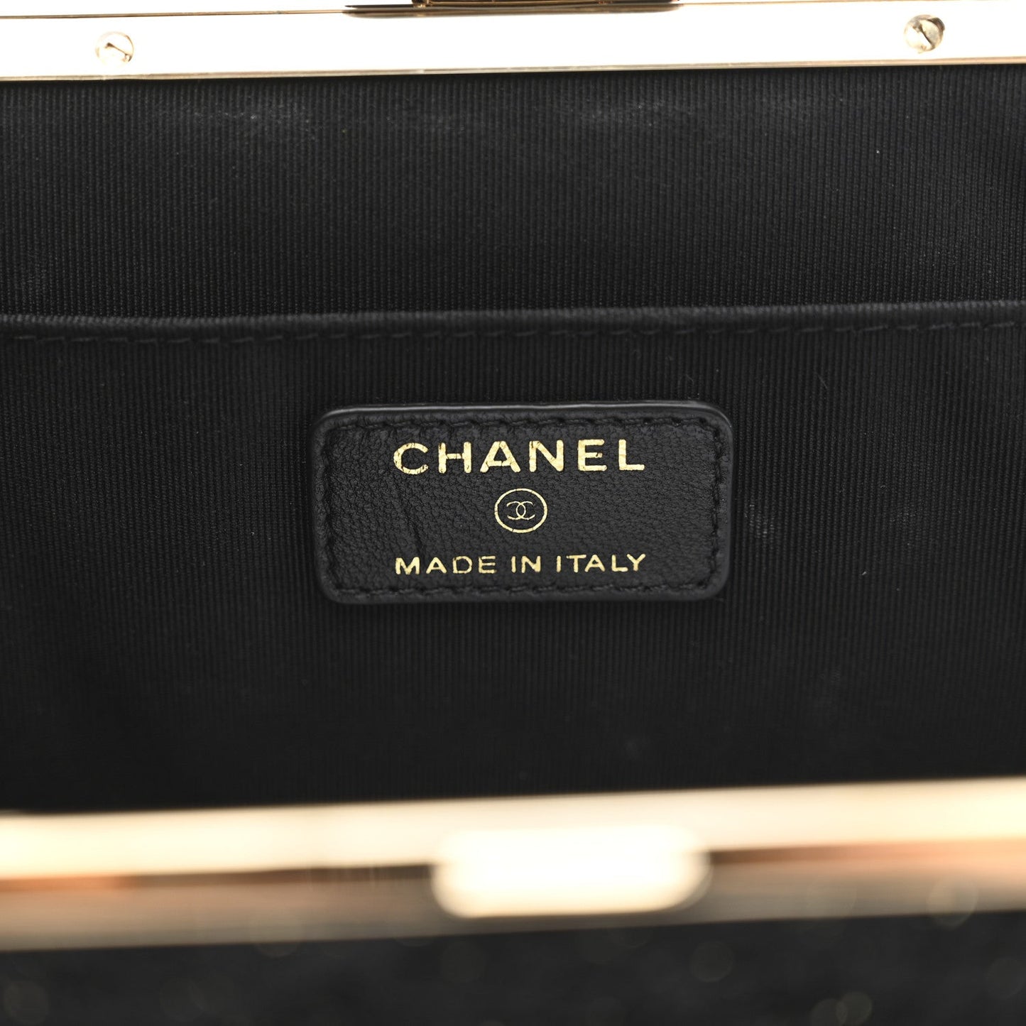 Tweed Quilted Kiss Lock Clutch Black