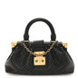 Calfskin Nanogram Embossed Clutch Black